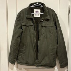 Khaki Workwear Style Coat from For Him London